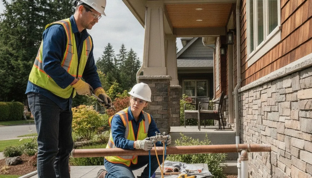 Tacoma, WA plumber repairing plumbing for a local plumbing service call