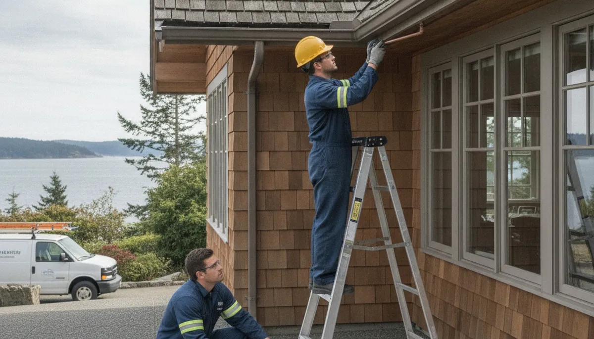 Tacoma, WA plumber repairing a residential plumbing issue for a local plumbing repair service