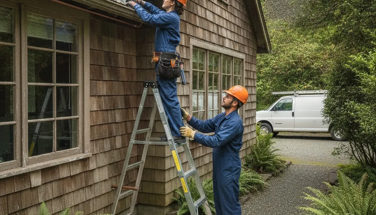 Plumber repairing pipe in Tacoma, WA for plumbing leak repair service